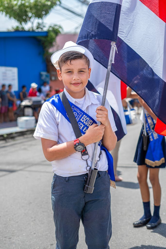 Student with Costa Rica Flag