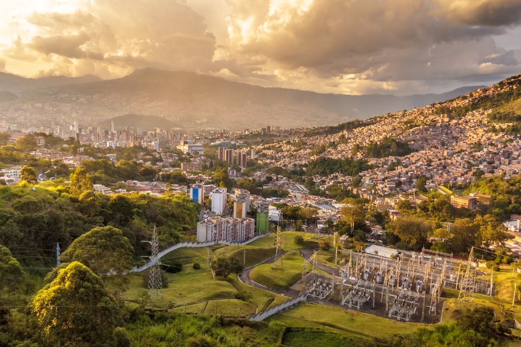 City in Colombia on the Hill